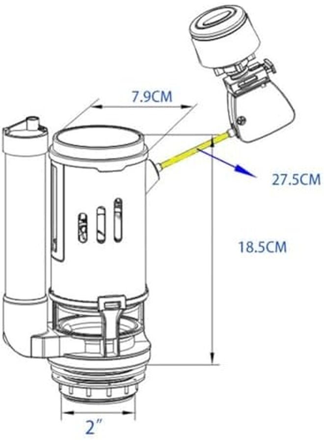 Dual Flush Valve Replacement Kit Adjustable Overflow Chrome Finish 0.5 2 Inch - Image 4