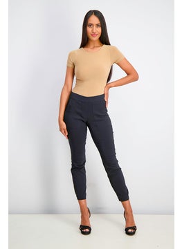 Tchibo Women Ankle Length Stretch Pants, Black  - Image 4