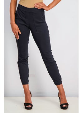 Tchibo Women Ankle Length Stretch Pants, Black  - Image 1