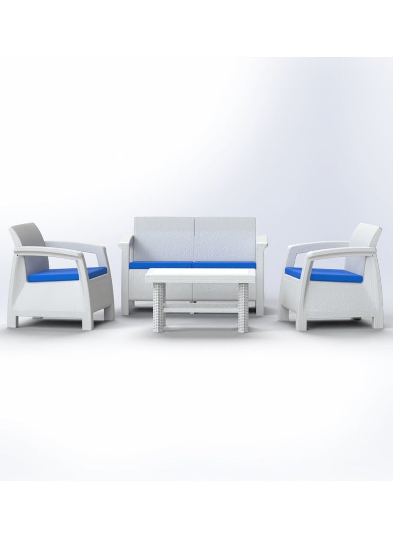 3MPlast - 3MPlast Havana Sofa 4-Seater Set, Rattan Modern Outdoor Furniture, with Water Proof Cushion & Coffee table - Image 1