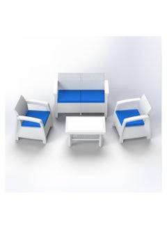 3MPlast Havana Sofa 4-Seater Set, Rattan Modern Outdoor Furniture, with Water Proof Cushion & Coffee table