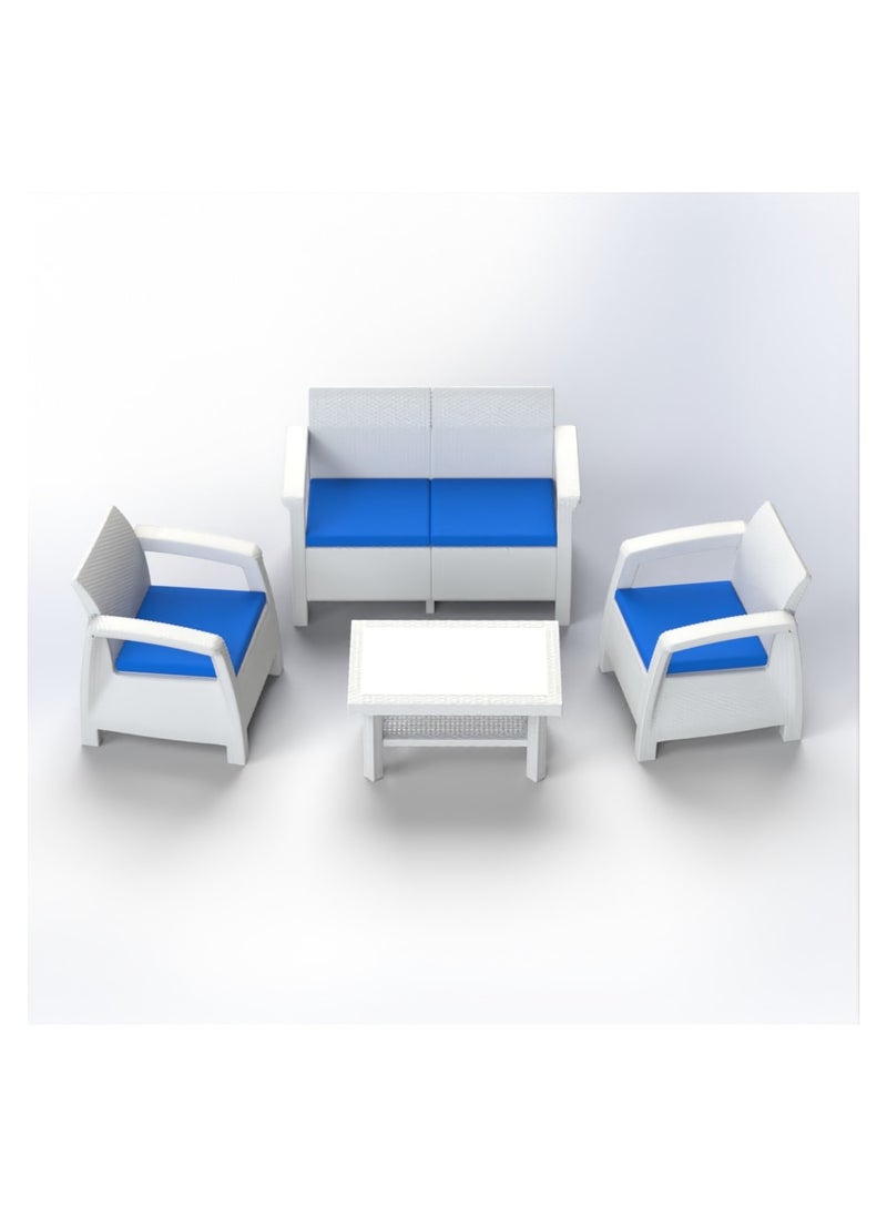 3MPlast - 3MPlast Havana Sofa 4-Seater Set, Rattan Modern Outdoor Furniture, with Water Proof Cushion & Coffee table - Image 1