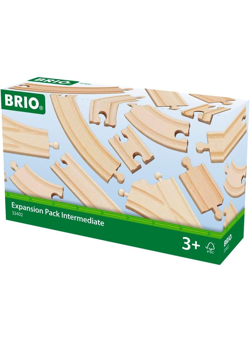 BRIO World Expansion Pack Intermediate - Works with All BRIO Train Sets - FSC-certified 16-Piece Wooden Train Tracks with Switches - Grow Existing Systems and Create Railway Empires - Kids Ages 3 & Up - Image 1