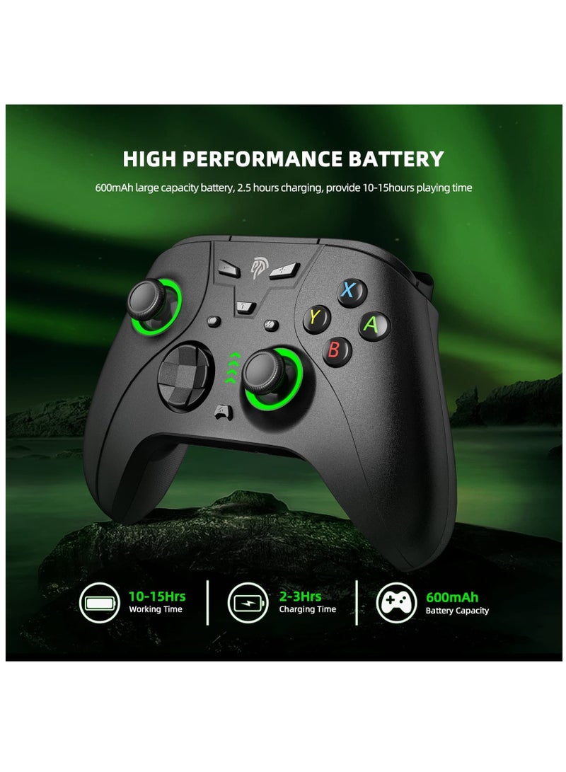 SOLARAE Wireless Switch Pro Controller for Nintendo Switch/Switch Lite/OLED - Features Programmable Buttons, Dual Vibration, Turbo Function, Green LED Light, Wake-Up Function, and Headphone Jack. - Image 4