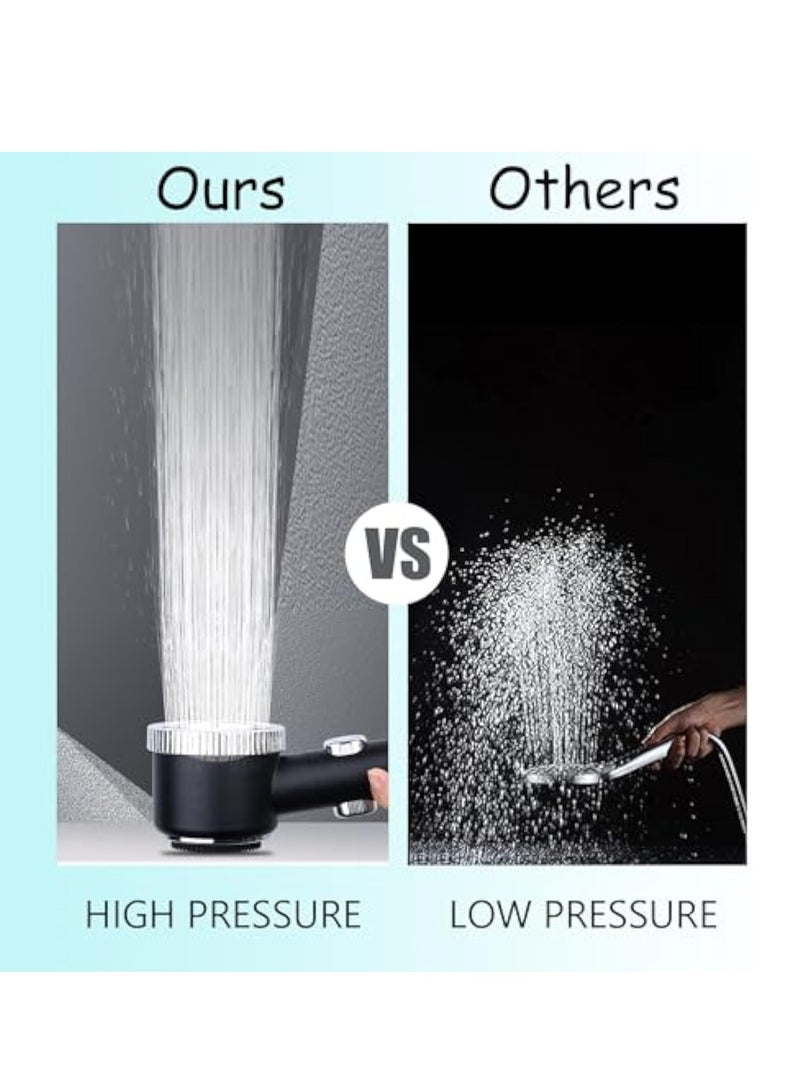 SOLARAE High Pressure Shower Head, Shower Head with Handheld, 3 Spray Modes, Handheld Shower Head with Skin Massager, One Key On Off, Water Saving, with Stainless Hose and Adjustable Self-Adhesive Braket - Image 2