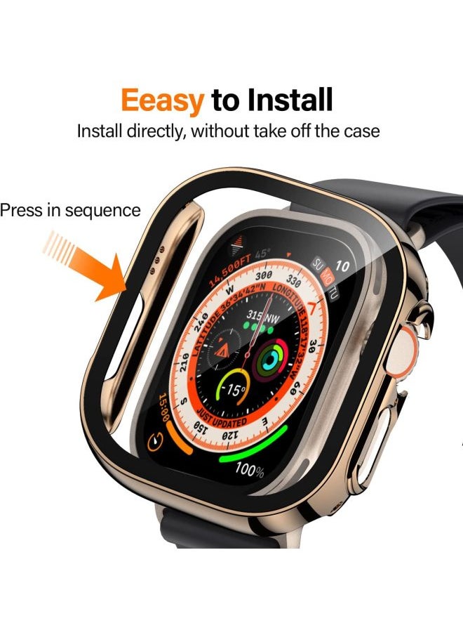 Generic - Pc Steel Hardened Film Integrated Watch Case Compatible Watch Ultra 6789 Gen Protective Cover-Color:Black Leopard Print ]-Exterior Dimension:49mm {8/9/10 Generation Ultra Applicable - Image 1