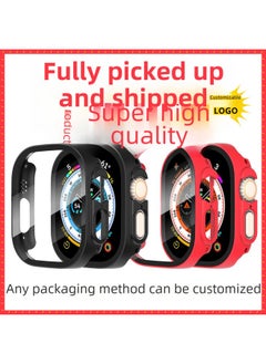 Pc Steel Hardened Film Integrated Watch Case Compatible Watch Ultra 6789 Gen Protective Cover-Color:Black Leopard Print ]-Exterior Dimension:49mm {8/9/10 Generation Ultra Applicable