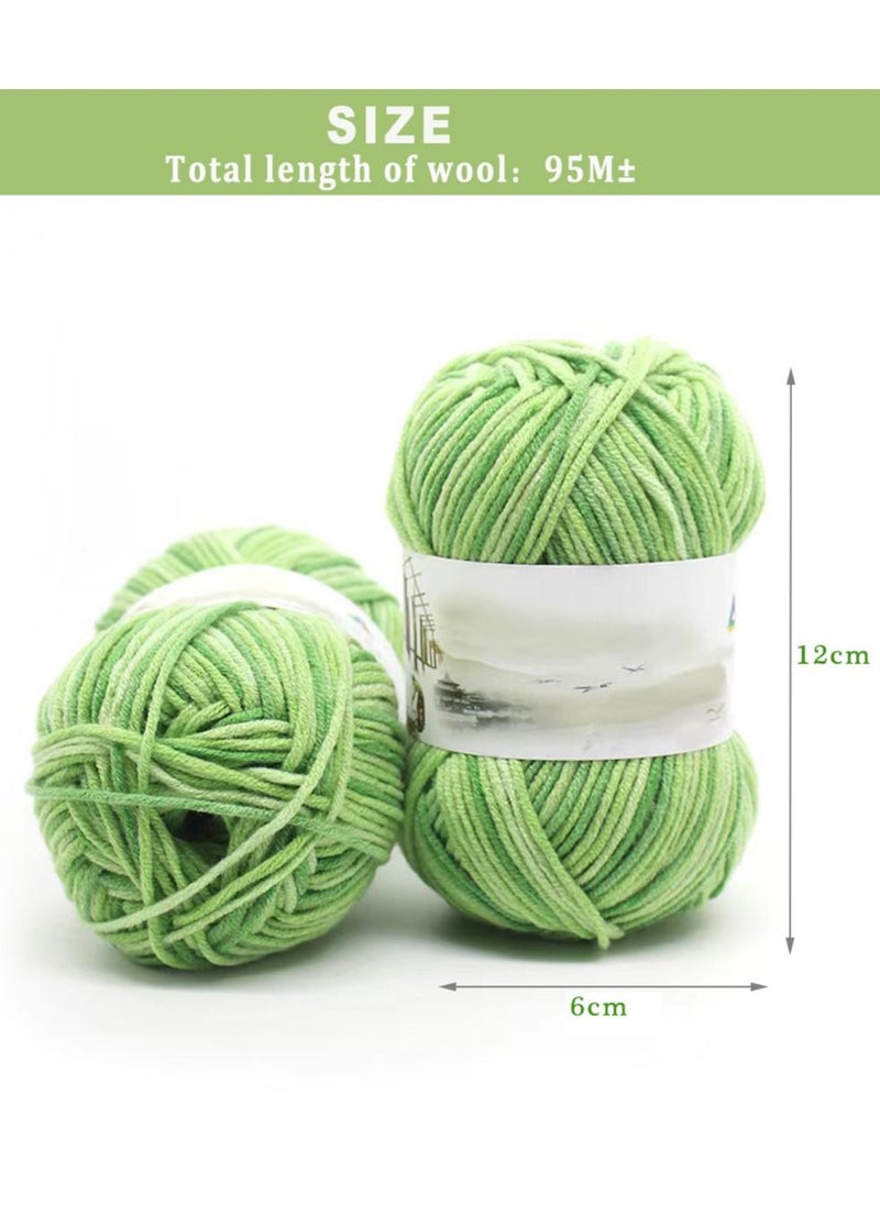 MileMelo 2-Piece Hand Knitting Wool Green  - Image 2