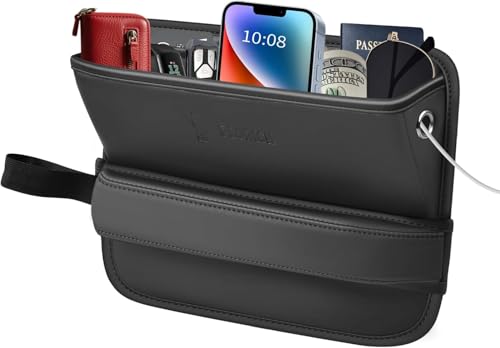 FLORICH Car Seat Gap Filler ProSeats Gap Filler Organizer and Storages 2in1 Premium Leather Center Console Organizer Car Organizer Front Seat Universal Fit for Car SUV Truck - Image 1