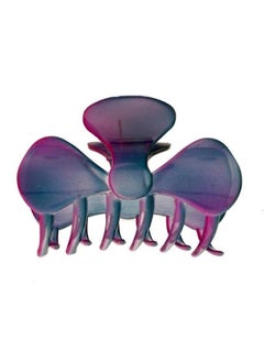 CARAVAN Fashionable Hair Claw Is Open Sophisticated Tied Bow In A Purple Rainbow Hand Painting 