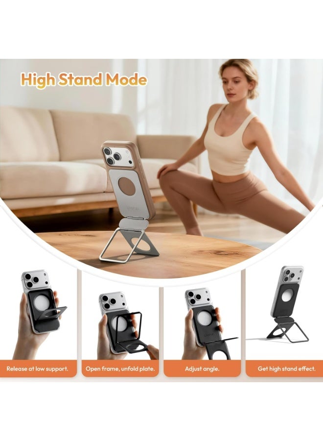 ULANZI Magnetic Phone Tripod Stand Selfie Stick for iPhone, Hangable Phone Stand w Strong Magnetic, Foldable Portable Tripod Free Angles for iPhone 17/16/15/14/13, Travel Essentials Accessories, Black - Image 5