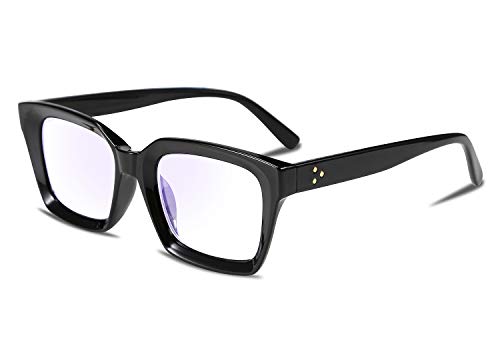 FEISEDY Retro Square Blue Light Blocking Reading Glasses Anti Glare Digital Eyestrain Reader B2479 Black 150 - Image 1
