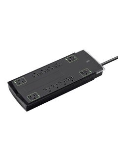 Monoprice 12 Outlet Slim Surge Protector Power Strip 10 Feet Black ; Heavy Duty Cord ; Ul Rated 4230 Joules With Grounded And Protected Light Indicator  - Image 2
