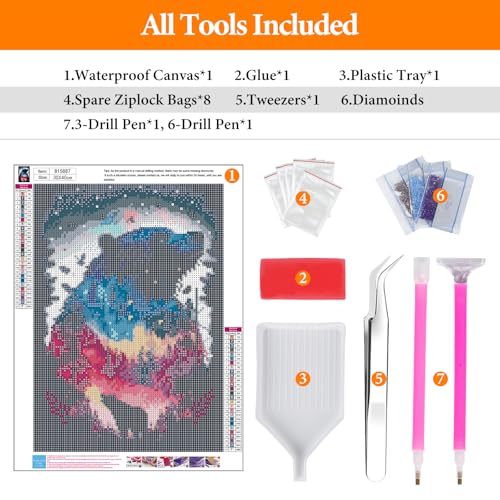 Offito Bear Diamond Art Kits for Adults, Forest Polar Bear Diamond Painting Kits for Beginners, DIY Full Drill Dots Gem Art Paint for Home Wall Decor 12 x 16 Inch - Image 5