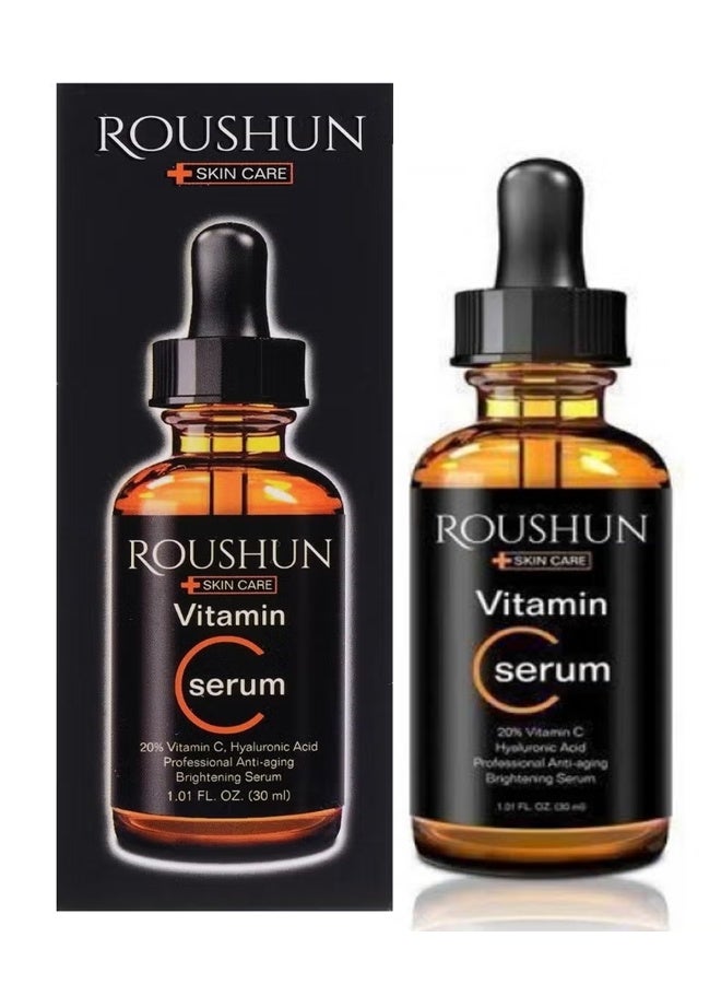 ROUSHUN 2Pcs Vitamin C Serum for Face and Neck (2x30ml) Skincare Vitamin C Facial Serum Anti Aging Brightening Serum with Hyaluronic Acid - Image 2