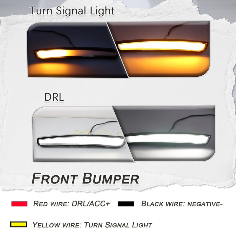 GEEGEETOP Front Fog Light LED Bumper Grille Intake Trim Kit for Toyota Camry 2025 LE XLE - Turn Signal & Daytime Running Light, 2 PCS - Image 2
