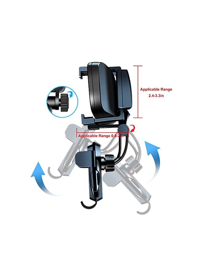 PROMASS Phone Mount, Multifunctional Rear View Mirror Phone Holder, Rear View Mirror Car Phone Mount, Stable Adjustable Phone Holder, Compatible with All Smart Phones, Upgraded Navigation Holder - Image 3