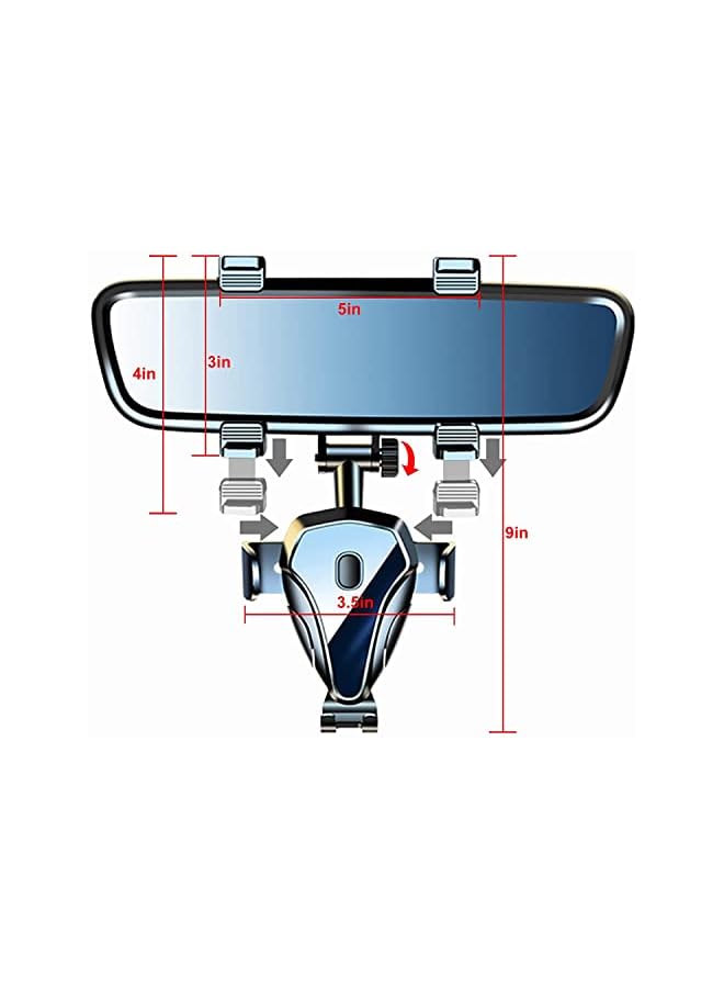 PROMASS Phone Mount, Multifunctional Rear View Mirror Phone Holder, Rear View Mirror Car Phone Mount, Stable Adjustable Phone Holder, Compatible with All Smart Phones, Upgraded Navigation Holder - Image 4