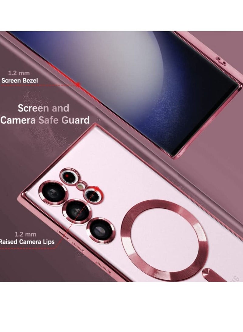 ELTRAZONE Magnetic Clear Case for Samsung Galaxy S23 Ultra with Camera Lens Protector Magsafe Compatible Electroplated Soft TPU Shockproof Anti-Scratch Phone Case - Image 5