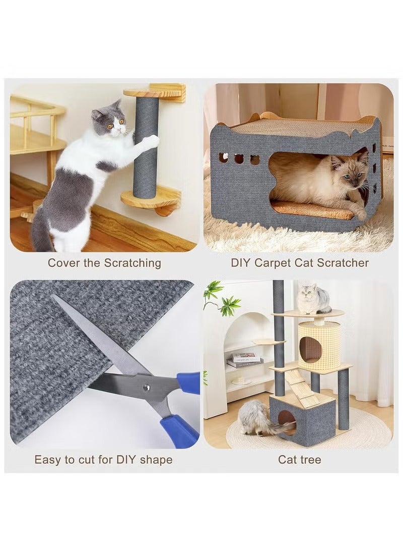Cat Scratching Mat, Cat Scratching Board, 78.7" x 15.75", Anti-Cat Scratching Furniture Protector, Cat Wall Scratching Board, Multi-purpose Self-adhesive Replacement Pad, Cuttable Cat Scratching Mat, Cat Tree Stand, Cat Tree Stand Replacement Pad, Sofa Furniture Protector (Gray) - Image 3