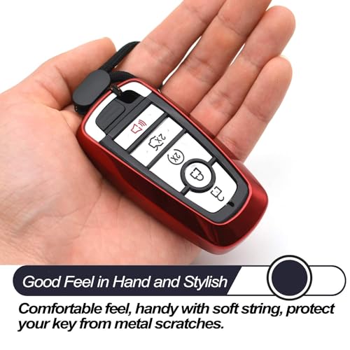 MECHCOS Fit for Ford Edge Mustang Explorer Bronco Escape Expedition Maverick F-150 Lightning F-250 F-350 F-450 F-550 Super Duty F-650 F-750 Red TPU Key Fob Cover Case Holder Protector Accessories - Image 4