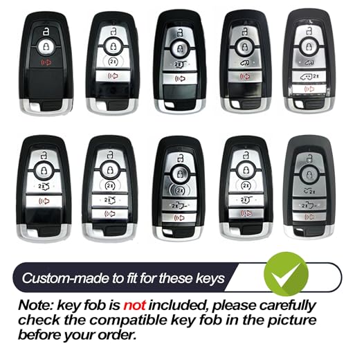 MECHCOS Fit for Ford Edge Mustang Explorer Bronco Escape Expedition Maverick F-150 Lightning F-250 F-350 F-450 F-550 Super Duty F-650 F-750 Red TPU Key Fob Cover Case Holder Protector Accessories - Image 2