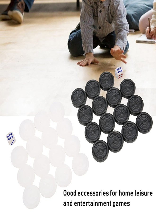 Dilwe Plastic Checkers,22mm Black White Backgammon Checkers International Portable Chips Pieces Set for Children - Image 4