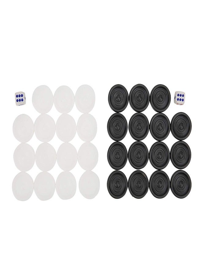 Dilwe Plastic Checkers,22mm Black White Backgammon Checkers International Portable Chips Pieces Set for Children - Image 2