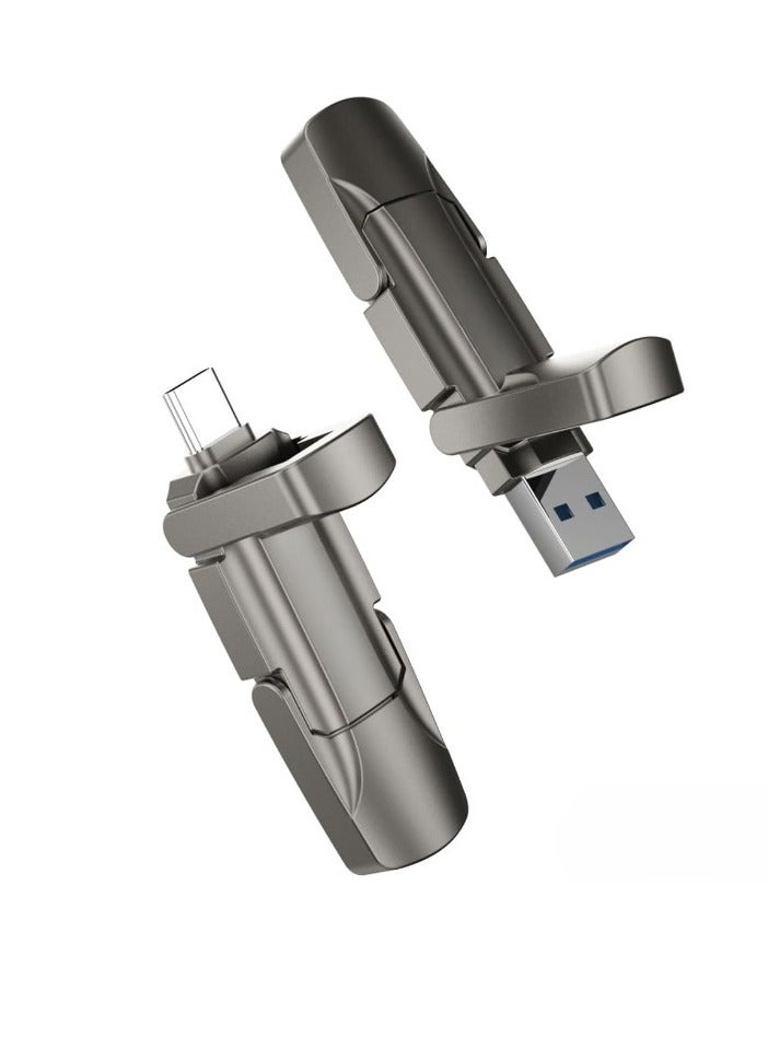 USB C Flash Drive, Portable Dual Interface SSD USB Drive, Thumb Drive With 1000mbs Read Write Speed, High Quality Metal Case Data Storage Memory Stick For Phone Laptop Computer, (1pc, 256GB) - Image 1