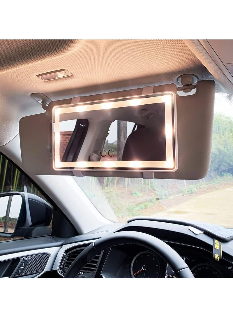 Arabest Car Visor Vanity Mirror With Led Lights, Car Mirror Light Rechargeable Makeup Mirror With 3 Light Modes, Car Visor Mirror, Car Vanity Mirror For Car Truck SUV, White - Image 4