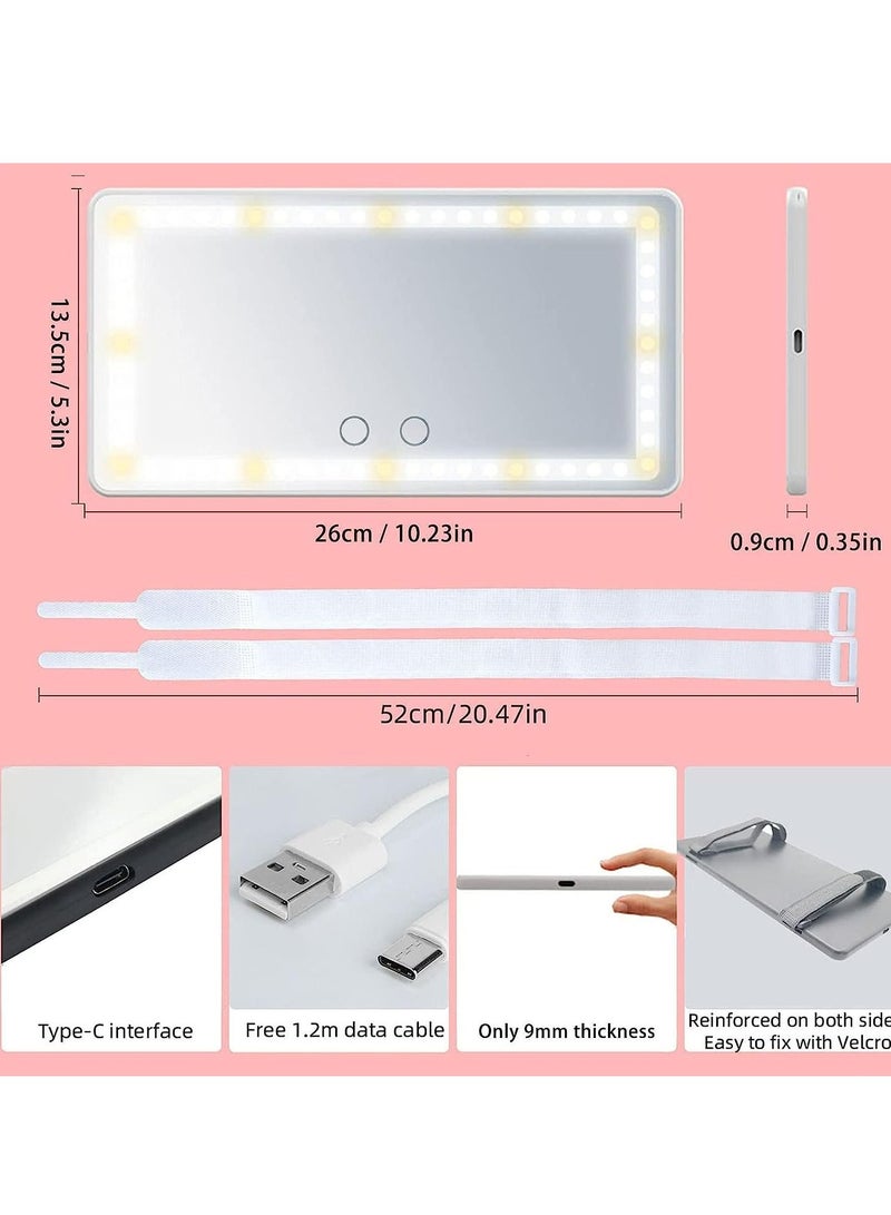 Arabest Car Visor Vanity Mirror With Led Lights, Car Mirror Light Rechargeable Makeup Mirror With 3 Light Modes, Car Visor Mirror, Car Vanity Mirror For Car Truck SUV, White - Image 3