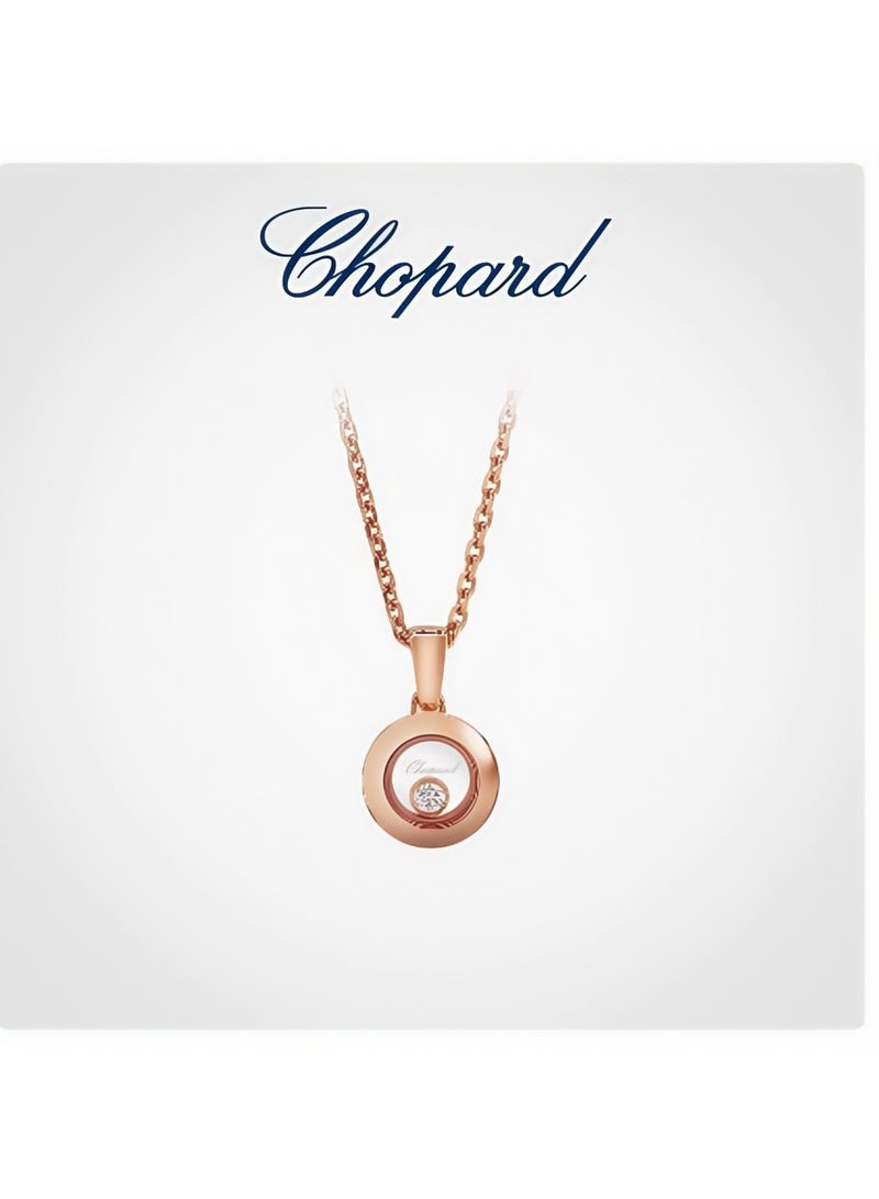 Chopard Chopard Happy Diamonds 18K Rose Gold Round Solitaire Necklace Pendant Gift - Image 1