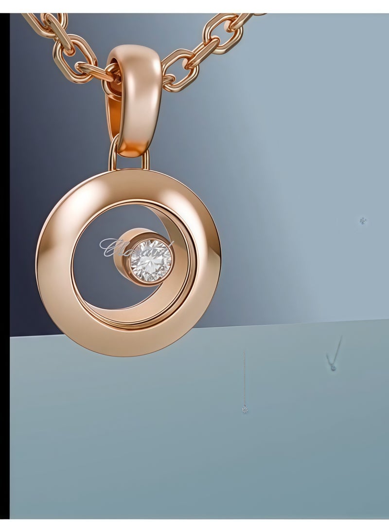 Chopard Chopard Happy Diamonds 18K Rose Gold Round Solitaire Necklace Pendant Gift - Image 3