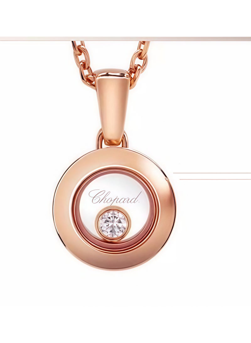 Chopard Chopard Happy Diamonds 18K Rose Gold Round Solitaire Necklace Pendant Gift - Image 2
