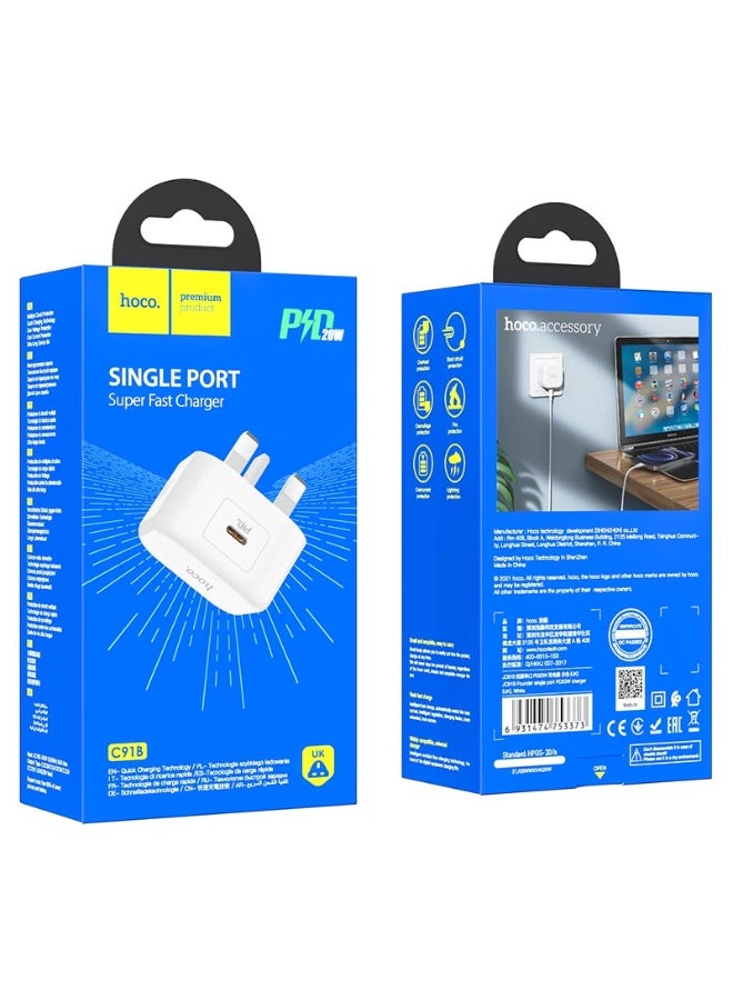 Hoco C91B 20W Fast charging adapter - Image 3