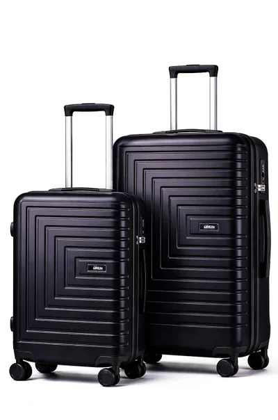 MNUK Pilgrimage Set of 2 Luggage | Cabin-20 Inch, Medium-24 Inch|Hardside Soft Handle Trolley with TSALock |Double 360° 4 Wheeler| Black