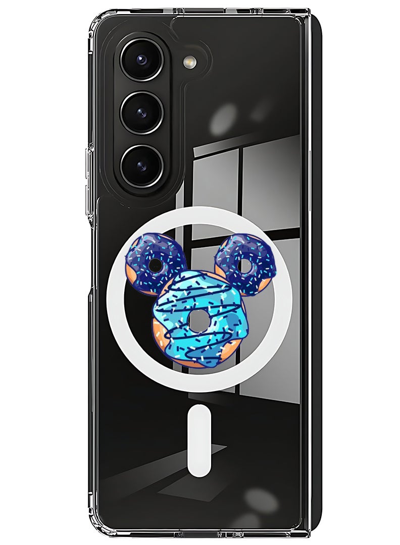 Theodor Magnetic Case for Samsung Galaxy Z Fold 5 Compatible with MagSafe Wireless Charging, Shockproof Phone Bumper Cover Donut Mickey - Image 1