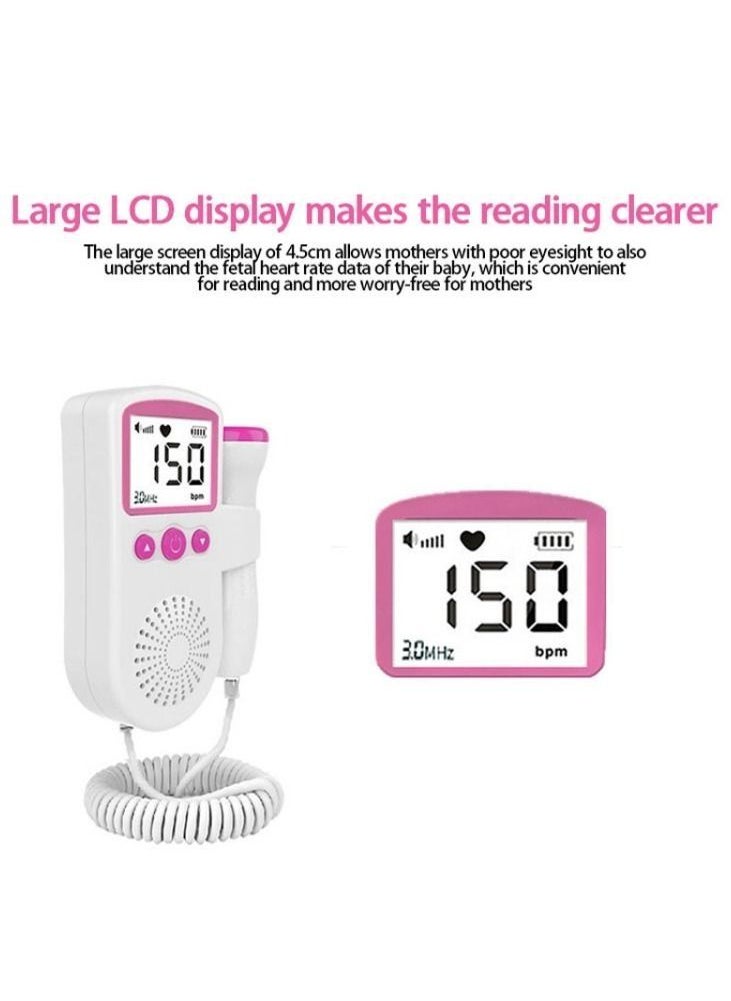 Generic - Ultrasonic Fetal Heart Rate Detector, Portable Home Use Doppler with LCD Display Screen for Baby, Easy-to-Use Diagnostic Device - Image 1