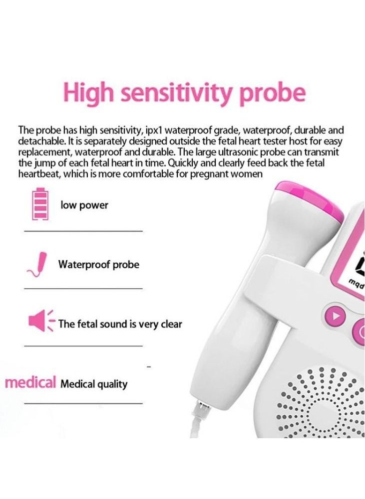 Generic - Ultrasonic Fetal Heart Rate Detector, Portable Home Use Doppler with LCD Display Screen for Baby, Easy-to-Use Diagnostic Device - Image 1