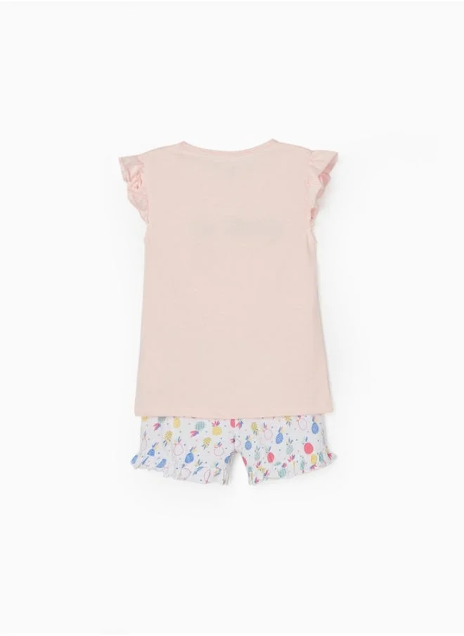 Zippy Pyjamas for Girls 'Pineapple', Pink/White