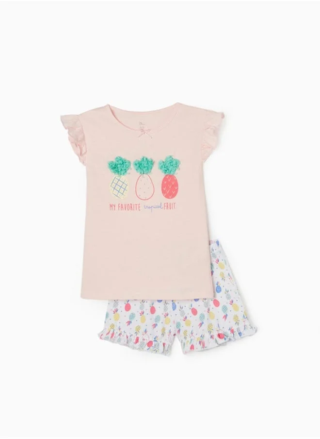 Zippy Pyjamas for Girls 'Pineapple', Pink/White