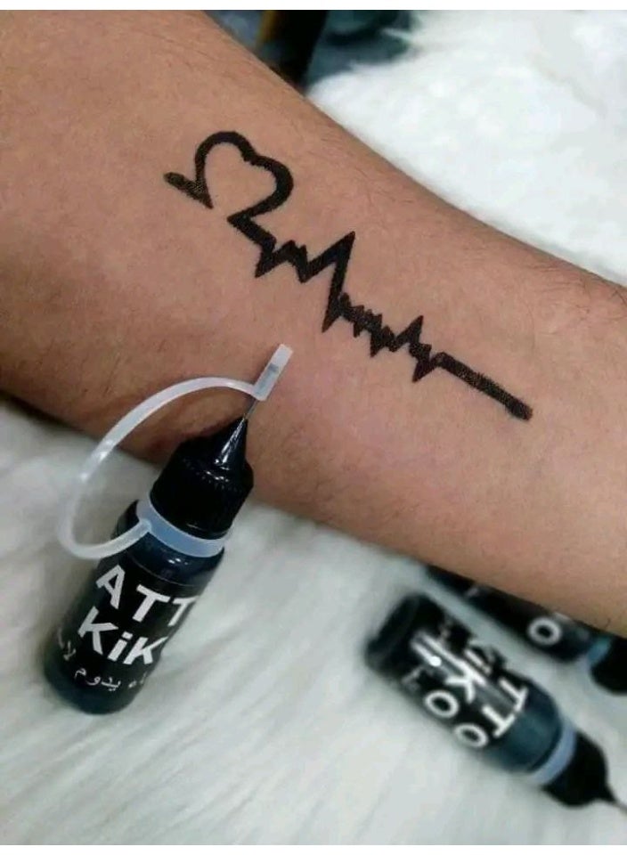 تاتو حبر وشم اسود فحمي، الوشم مقاوم للماء 50 حجم - Image 1