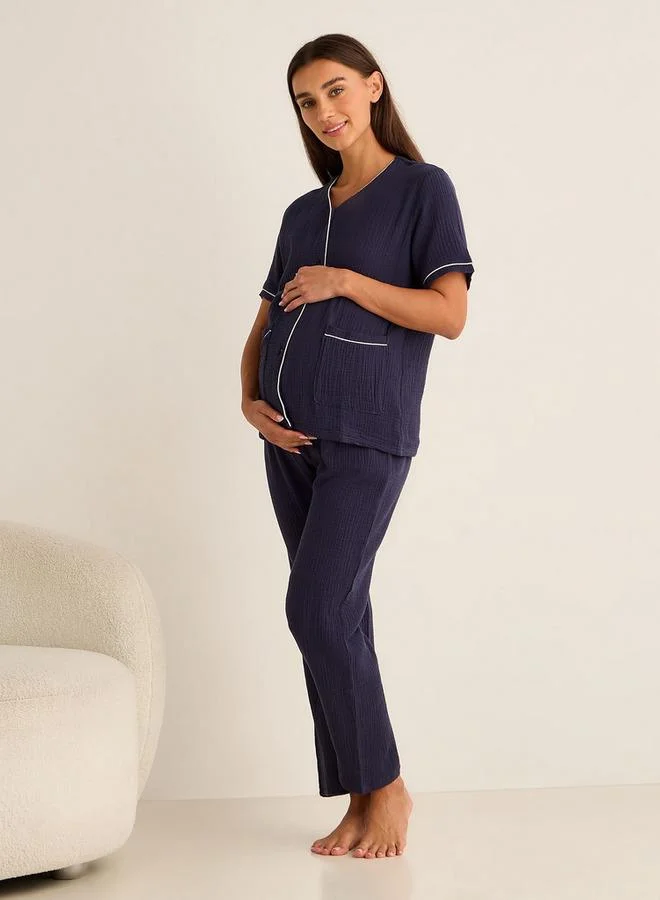 Splash FAV Maternity Pyjama Set Shirt & Pants Cotton