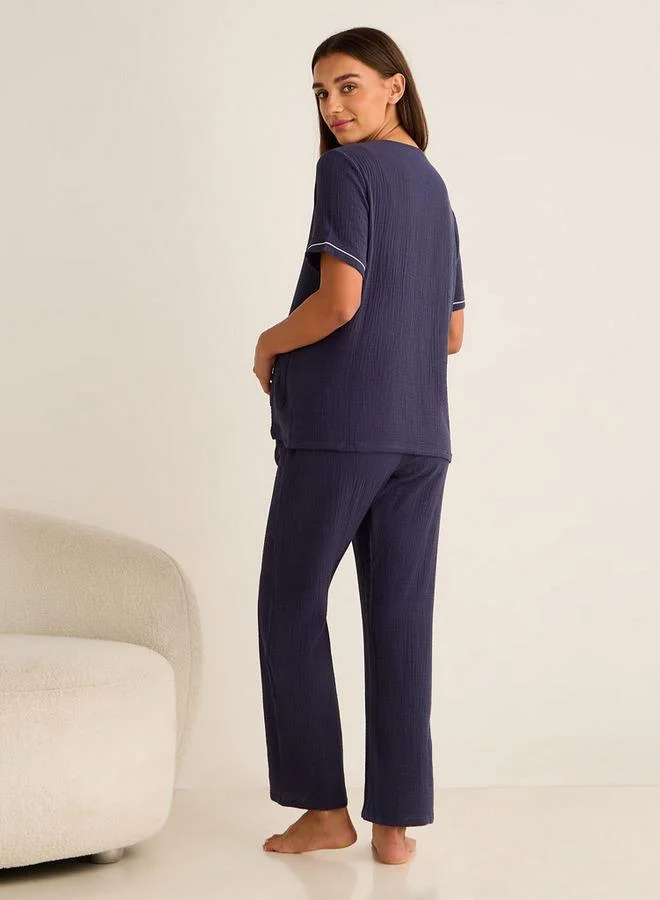 Splash FAV Maternity Pyjama Set Shirt & Pants Cotton