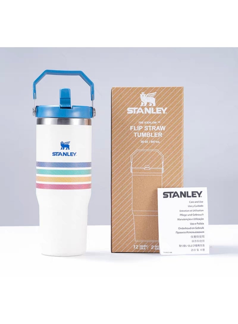 Stanley Quencher H2.0 FlowState Stainless Steel Vacuum Insulated Tumbler with Lid and Straw for Water, Iced Tea or Coffee, Smoothie and More, 40Ounce Stainless Steel 32x15x 10cm Purple