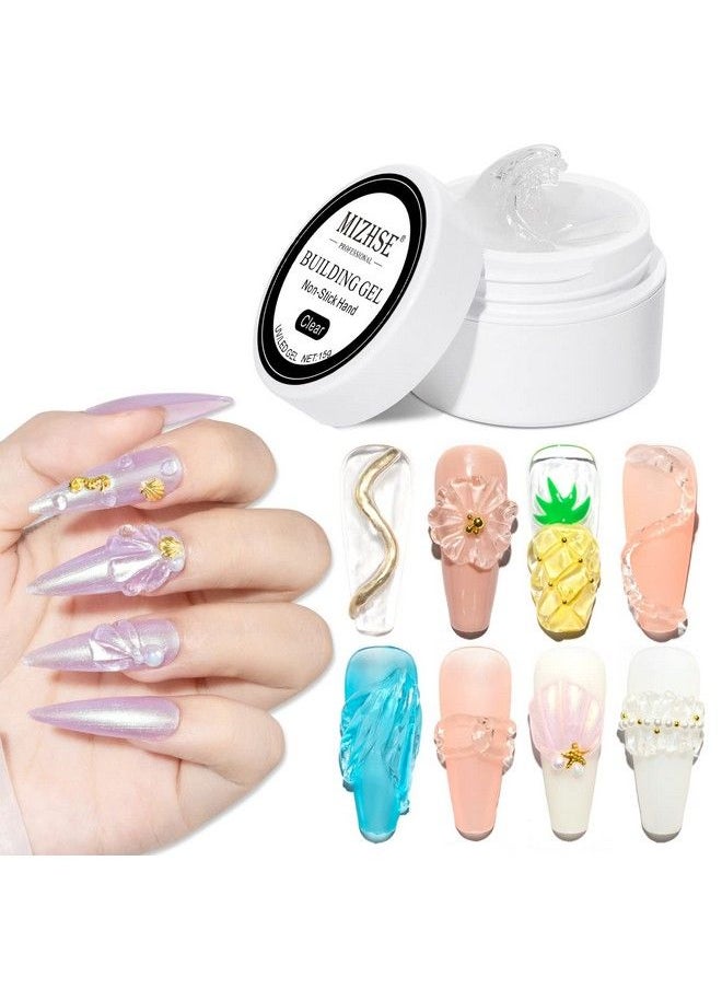 MIZHSE Solid Builder Gel Sculpture Solid Nail Extension Gel For Nail Nonsticky Hand Builder Gel Carving Gel Modeling Nail Art Gel 15G (0.5 Fl Oz) (Clear)  - Image 1