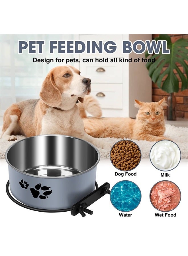 ShineMe Kennel Water Bowl, ShineMe Stainless Steel Pet Food and Water Feeder Dishes - Attachable Dog Crate Bowls Hanging 2 Pack No Spill for Medium & Large Dogs (7.1x2.9” & 5.5x2.4”) - Image 5
