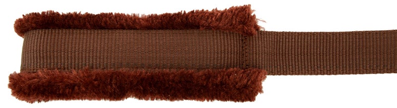 Skora Brown Fancy Dog Collar & Leash with Soft Fur - Medium 1.25 Inch Brown - Image 5