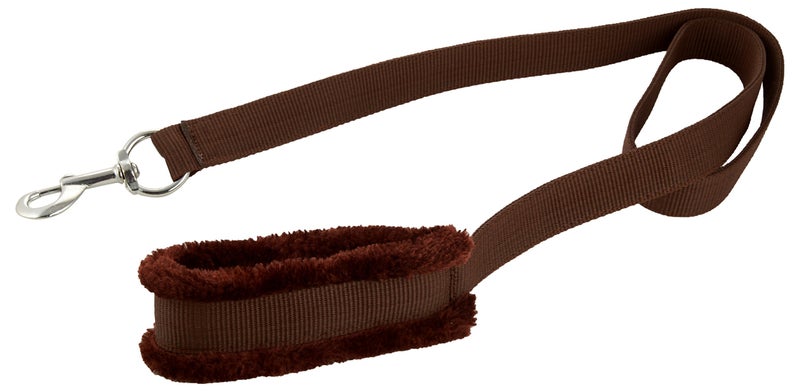 Skora Brown Fancy Dog Collar & Leash with Soft Fur - Medium 1.25 Inch Brown - Image 3