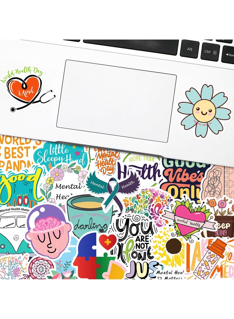 ORAINBOW Mental Health Stickers Mental Health Matters Stickers 50pcs Mental Health Decals Vinyl Waterproof Stickers for Water Bottle Laptop Phone Therapist Gifts Mental Health Items Bulk for Adult Teens Kids - Image 3